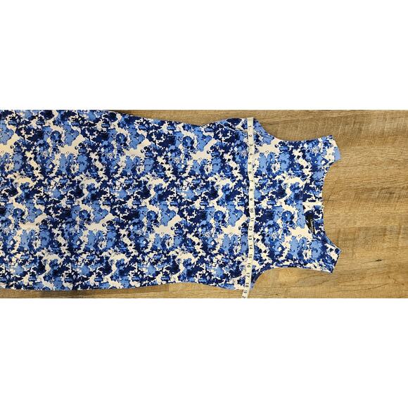 Chadwicks of Boston Sleeveless Sheath Dress Size 10 Blue White Floral Print - Picture 6 of 6
